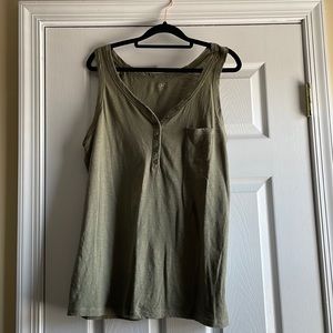 NWOT loft outlet Olive Henley style tank size Large